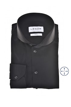 Zwart slim fit active stretch overhemd 0143220-290-000-000